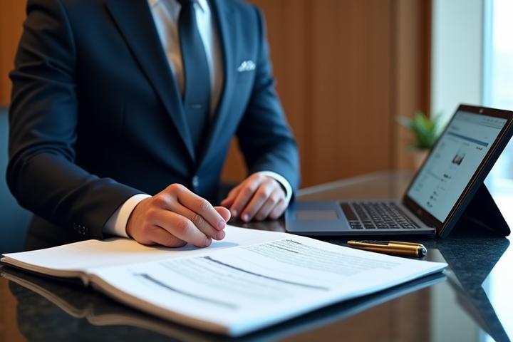 컨시어지가 비즈니스 자료를 준비하는 모습