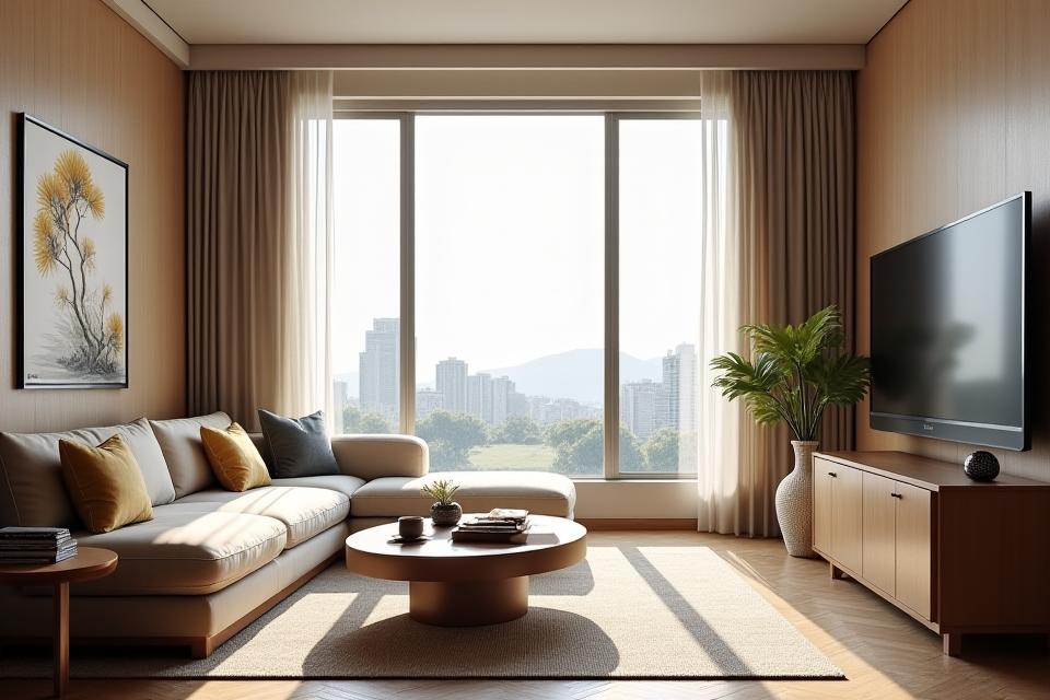 금호 스위트의 고급스러운 스위트룸 거실. 이탈리아 가구와 한국 전통 공예품이 조화롭게 배치된 공간.