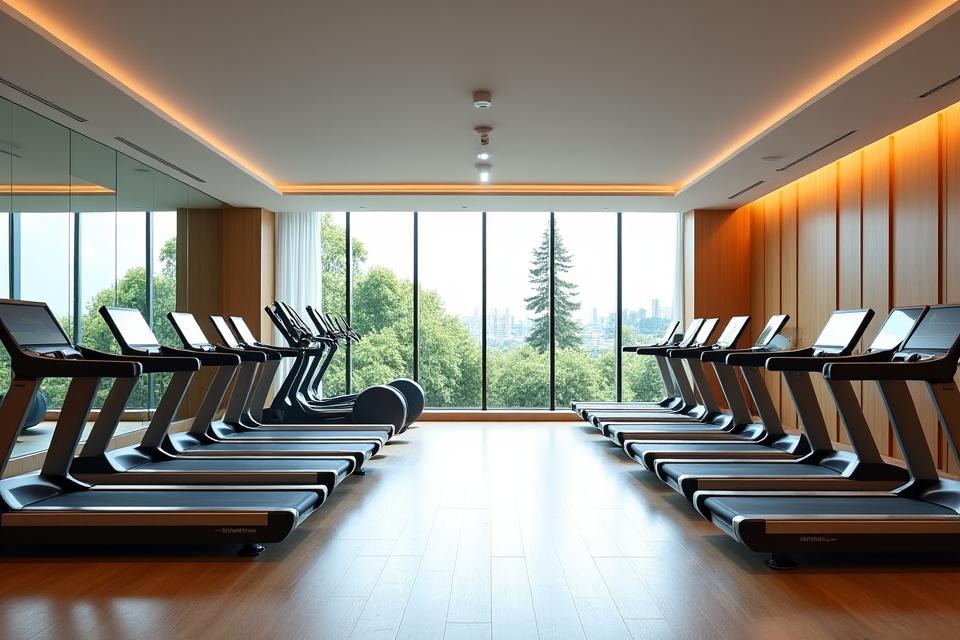 최신 장비를 갖춘 넓고 쾌적한 피트니스 센터